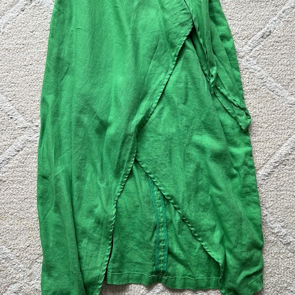 Linen midis wrap dress - Picture 3 of 4